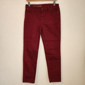 Talbots Slim Ankle Maroon Jeans, Size 4P